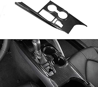 غطاء لوحة لوحة وحدة تحكم Kadore Trim Gear Shift لـ Toyota Camry LE SE TRD SE 2019 2020 2021 2022 2023 2024 نمط ألياف الكربون الداخلية LHD 1pc (بدون مفتاح سخان المقعد)