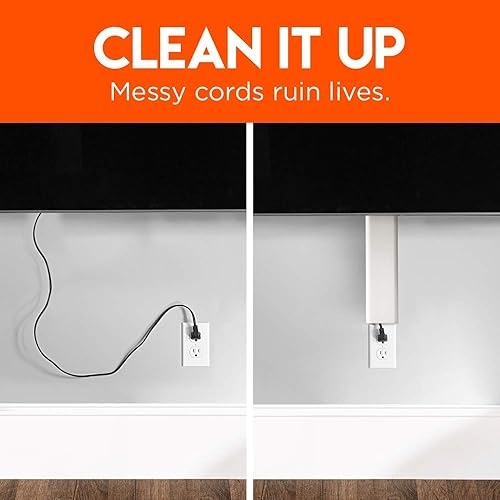 Miniatura 2 de ECHOGEAR Paquete de 2 protectores de cables para TV montado en la pared, 2 canaletas largas de 48 pulgadas que se pueden cortar a cualquier