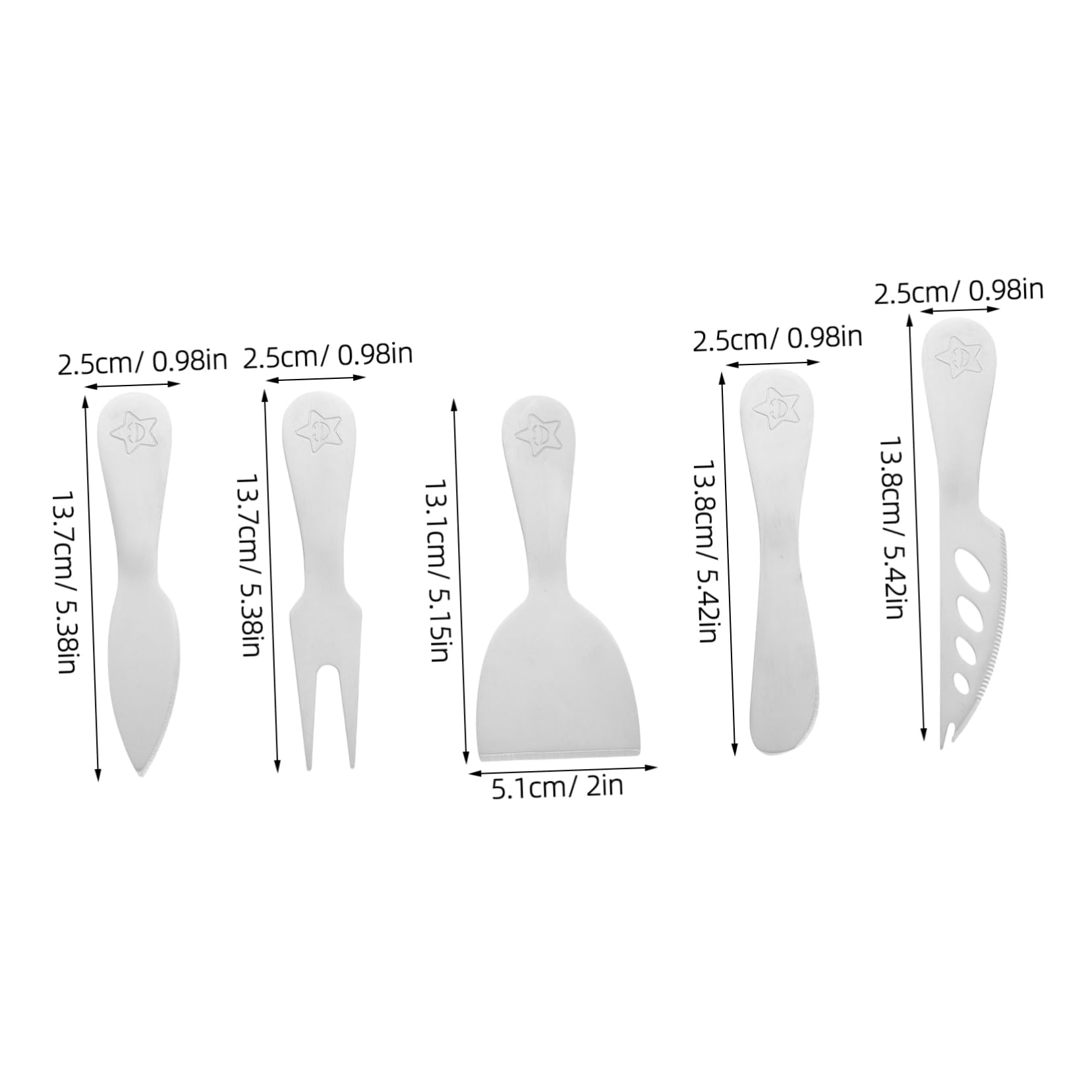 TIDTALEO 5Pcs Stainless Steel Cheese and Butter Knife Easy to Clean Spreaders for Appetizers for Family Dinners and Special Occasions Elegant Design for Charcuterie Boards