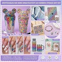 Bedazzler Kit Strasssteine für Nägel, 3mm Glitzersteine Bedazzling Kit mit Pinzette und Werkzeugset, Flatback Jelly Rhinestones für Nail Art DIY Basteln Nägel Textilien Diamond Painting (24 Farben) – Ansicht 3