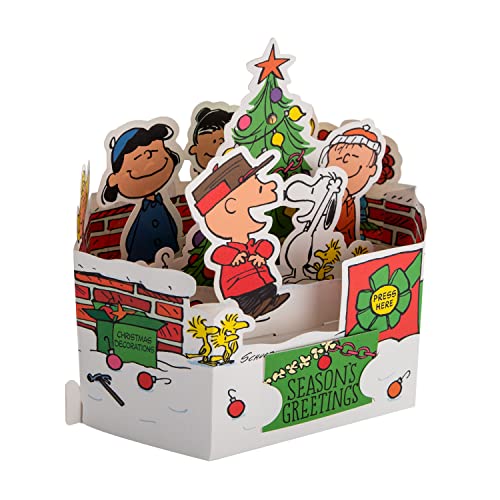 Hallmark 3D Musical Pop-Up Peanuts Weihnachtskarte - Paper Wonder Seasons Greetings Tree Design Cover
