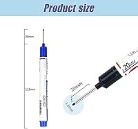 Vista 2 de 5 marcadores de cabeza larga para agujeros profundos, alcance de 0.78 pulgadas, nariz larga, construcción impermeable, permanentes, tinta de Azul