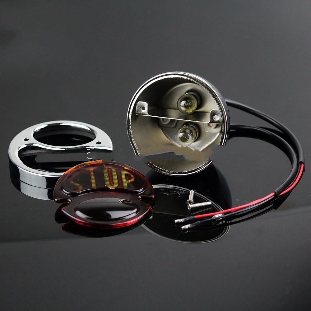 Fanale Posteriore Luci Di Coda Di Arresto Del Motociclo 12V Lampada Posteriore In Ferro Cromato Fanale Posteriore Per Chopper Bobber Per Per Softail Luce Di Arresto