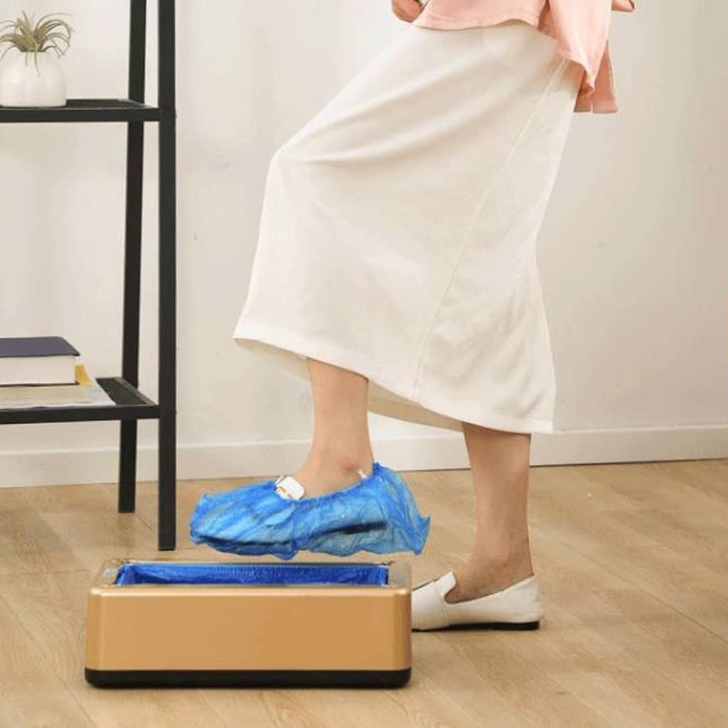 人気急上昇玄関靴カバーマシン自動ホームフットスタンピング靴フィルムマシン使い捨て屋内フットカバー靴成形機 (色 : ゴールド) (パープル) 保育園 ブーツ