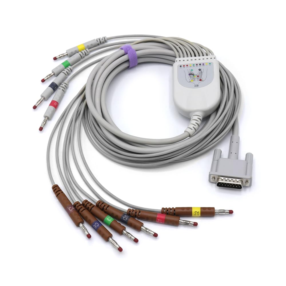 Câble Compatible ECG/EKG pour Ge Marquette 2029890-001 10 Fils Fils IEC Banane 4.0mm Connecteur Standard Européen FDA/CE approuvé SK1206B