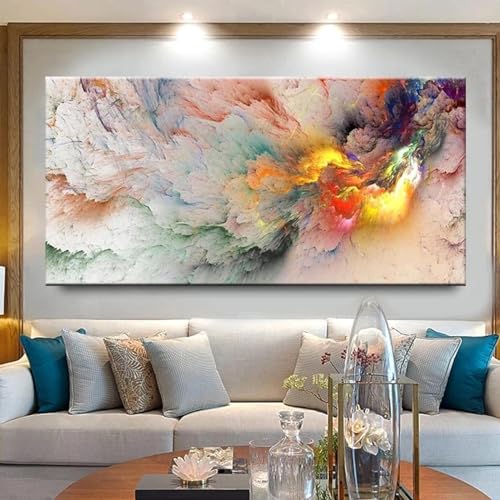 Peintures sur toile abstraites modernes décoration maison grand format 80x160 cm cadre intérieur
