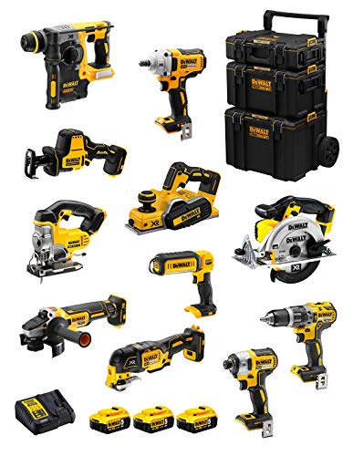 Dewalt Kit Dwk1100 (Dcd796 + Dch273 + Dcg405 + Dcf887 + Dcf894 + Dcs331 + Dcs391 + Dcs355 + Dcp580 + Dcs369 + Dcl050 + 3 Batterie 5,0 Ah + Caricabatte