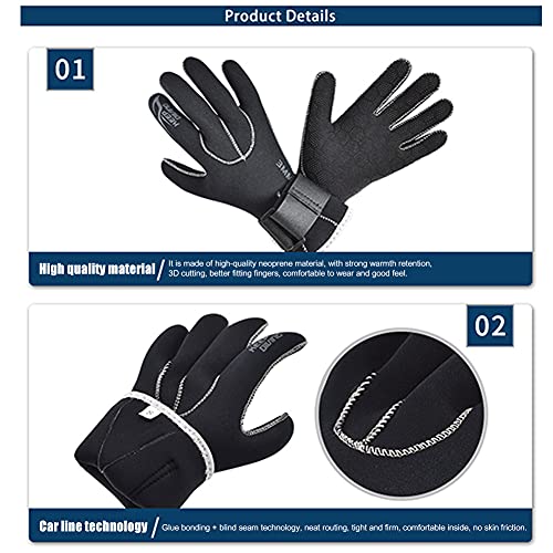 Longshengda 3Mm Neoprene Underwater Gloves Keep Warm Winter Five Finger Gloves Anti Scratch Men Women Flexible Thermal Anti-Slip For Surfing Kayaking Canoeing #TOP6