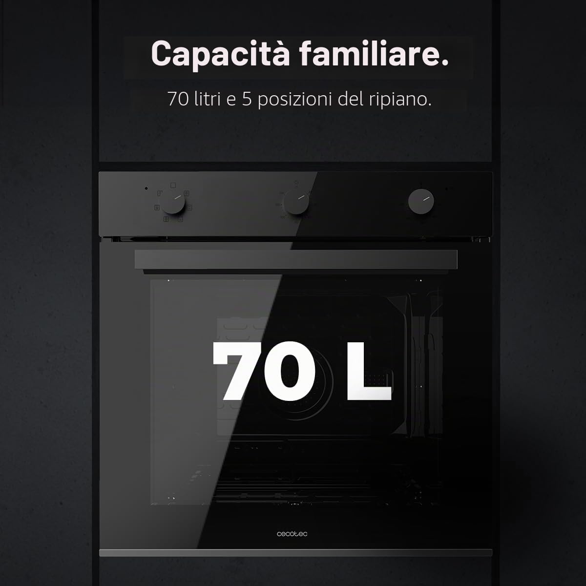 Cecotec Bolero Hexa M236000 Forno Incasso Multifunzione 70 L Dark Inox Steam Assist