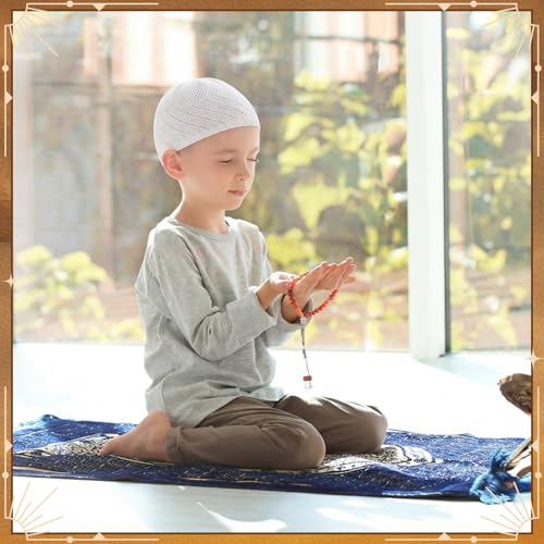 Image of Boyiee Kufi Hat for Men Muslim Knit Kufi Cap Crochet Beanie Skull Beanie African Hat for Men Women