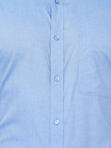 Image of Raymond Men Cotton Slim Fit Structure Pattern Semi Cut Away Collar Formal Shirt