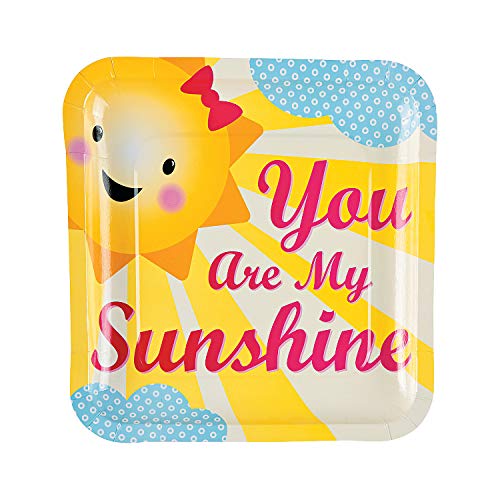 Fun Express You Are My Sunshine Paper Dinner Plates - 8 pieces - Birthday Party Supplies
