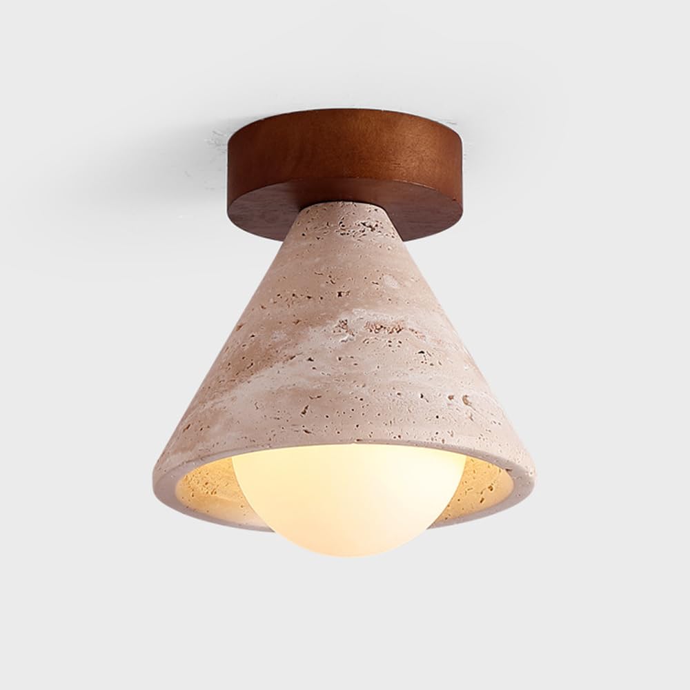 Genérico Lámpara de Techo Moderna de Estilo Natural - Montaje Semiempotrado de Estilo Industrial Vintage para Baño Porche Y Cocina