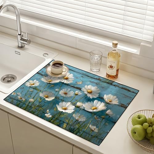 Image of Stove Burner Covers Non-Slip Electric Cooktop Protector Mat (Dandelion)