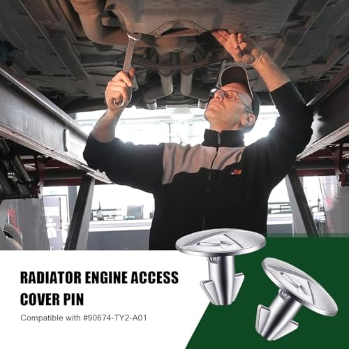 Image of 8 PCS Automotive Engine Cover Pin Screws Set, Lower Engine Radiator Splash Guard Hardware Screw Bolts, 90674-TY2-A01 Fastening Accessories, Compatible with Honda Civic, Accord, CRV (Silver)