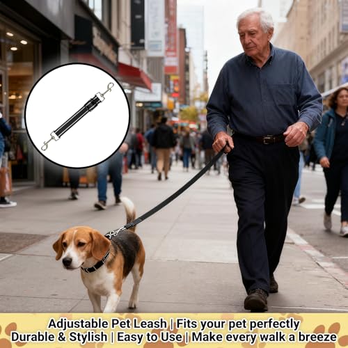 2 Stück Hundeleine Kurz, Reflektierende Nylon Schleppleine mit 2 Karabiner, Verstellbarer Haustier Hundehalsband Clips, für Hundewelpen Lauftraining, Sicher und Langlebig
