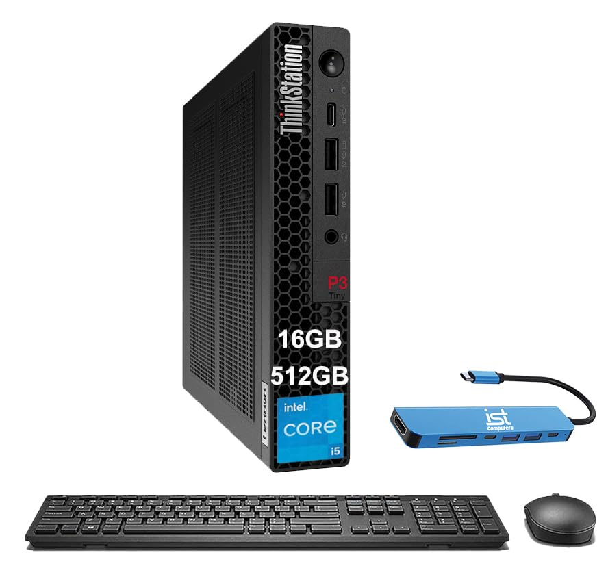 ThinkStation P3 Tiny Workstation Desktop (Intel 14-Core i5-14500 (> i7-13700), 32GB DDR5 RAM, 1TB SSD), Business Mini PC, Micro & MFF Computer, RJ-45, Wi-Fi 6, DisplayPort, HDMI, Win 11 Pro