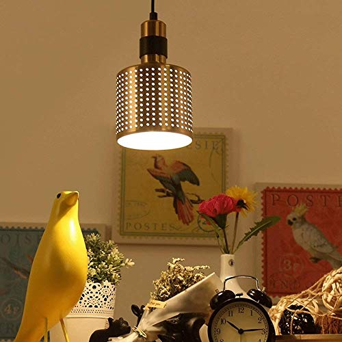 Lampe de chevet suspendue réglable dorée style loft et restaurant - 7