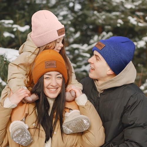 NIBESSER Unisex Erwachsenen Mütze Beanie Bedrucken Lassen, Wintermütze Hat zum Personalisieren Mit Name oder Wunschtext, selbst gestalten