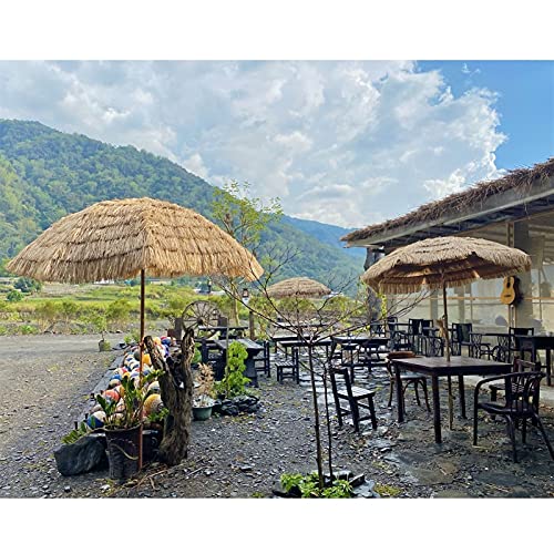 Parasol en paille de 200 cm style hawaïen inclinable pour ombrager votre salon de jardin