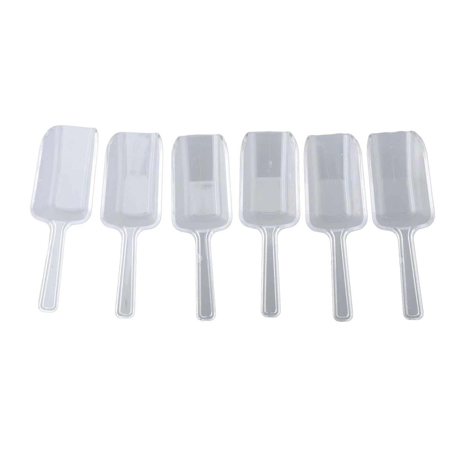 Générique Cuillères à Glace en Plastique Transparentes, Petite Pelle, fête, Bar, Buffet, Gadget de Cuisine for Bonbons, Dessert, céréales, Produits secs, 6 pièces