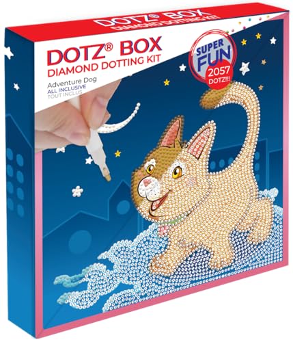 Image of DIAMOND DOTZ Adventure Dog Dotz Box Animal Diamond Painting Kits for Adults - Diamond Art Kits a Relaxing Creative Craft Kit with Dotz Gems 8.7 inchx8.7 inch