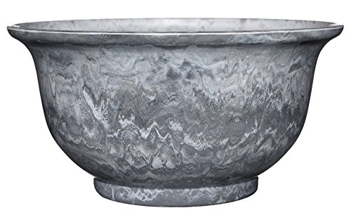 Classic Home & Garden Maceta de Cuenco, Madera de Polipropileno de Silicona, Granito Gris