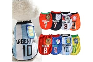 World Cup Dog Jersey Set: 8-Pack Patriotic Pet T-Shirts for Small, Medium,...