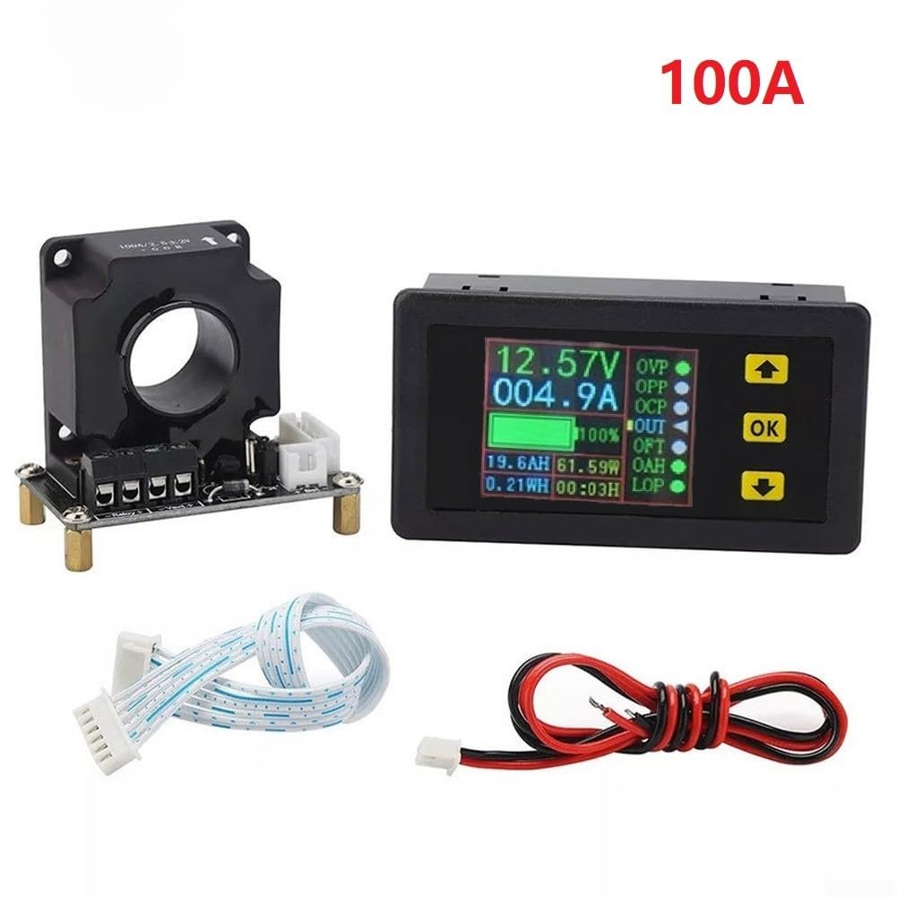 Batterie-Coulomb-Messgerät, 90 V, 100 A-500 A, bidirektionales Hall-LCD-Display, Gleichspannung, Strommonitor für Solar-Wohnmobil-Stromsystem (100 A)