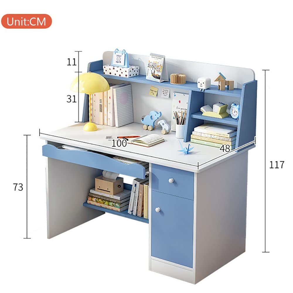 Buy Computer Desk, Study Desk with Bookshelf, Writing Desk with Drawers
