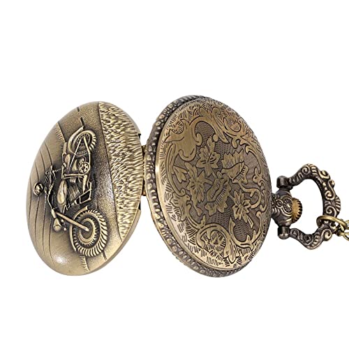 Image of AUGEN Premium Pocket Watch Metal Keychain Motercycle Retro Vintage for Gifting With Key Ring Anti-Rust (Pack Of 1)