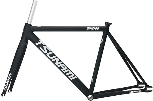 700C Fixed Gear Bike Frameset 49CM 52CM 55CM 58CM Aluminum Alloy Racing Track Bike Frame C Brake Bike Frame Quick Release Frame 100/120mm QRMatte Black B,52cm
