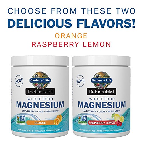 Garden Of Life Dr. Formulated Whole Food Magnesium 421.5G Powder, Raspberry Lemon, Chelated Non-Gmo Vegan Kosher Gluten & Sugar Free Supplement With Probiotics, Best For Anti-Stress Calm & Regularity #TOP7