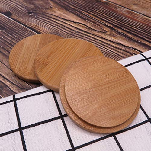 Pack Of 4 Bamboo Cup Cover Wooden Cup Lid Coffee Mug Cup Lid Wooden Tea Glass Cup Cover Drink Cup Lid Set #TOP6