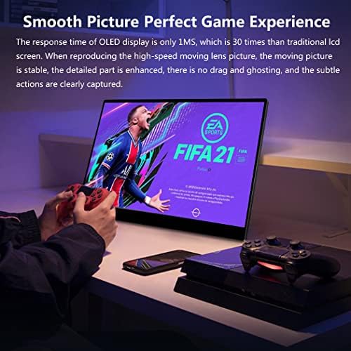Magedok OLED Portable Monitor- 4K Portable Laptop Display 15.6 Portable Gaming Monitor 100% DCI-P3 OLED Monitor with HDMI/USB-C External Touchscreen for Phone/Switch/Xbox
