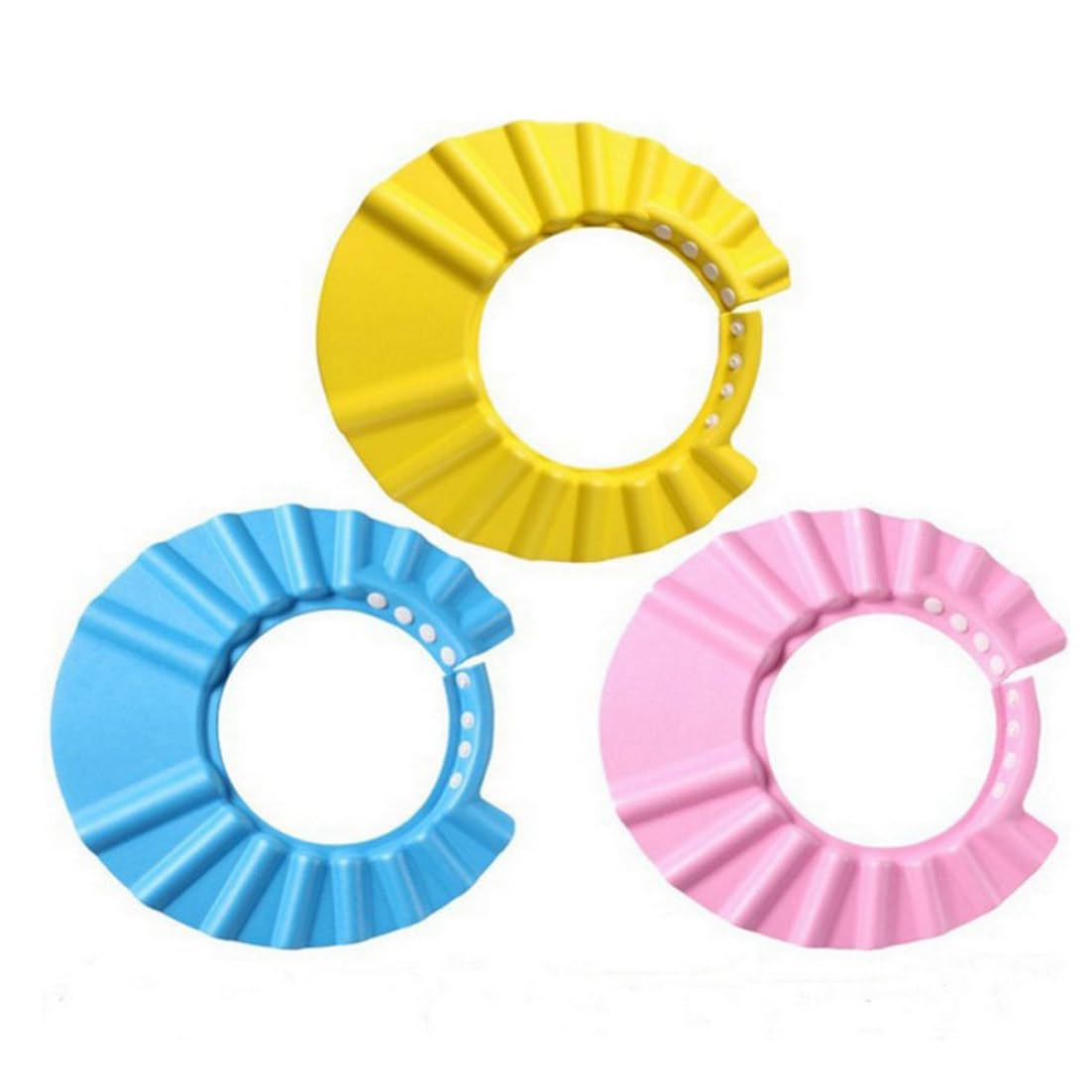 Baby Bath Soft Cap Adjustable Soft Bath Cap Shampoo Protection Products for Baby Kids Child Shower 3PCS baby bath soft cap image 2