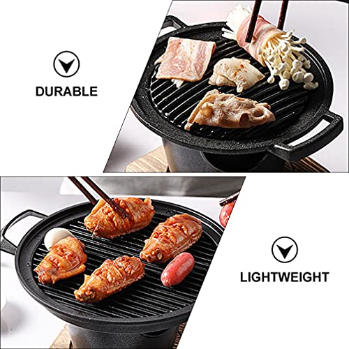 Yardwe Accessories Electric Indoor Grill Mini Portable Hibachi Grill With Wooden Base And Fuel Holder Aluminum Charcoal Grill Indoor Grill Stove Japanese Style Grill Portable Stove Electric Grill #TOP1