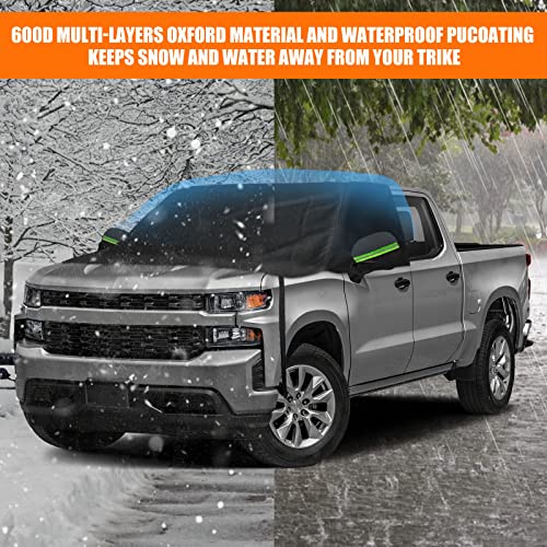 LEZZYRUCK Windshield Snow Cover Compatible with F150 250 / Dodge Ram 1500, 600D Oxford Cloth Heavy Duty All Weather Winter Windshield Covers with Side Mirror Covers by LEZZYRUCK - Image 7