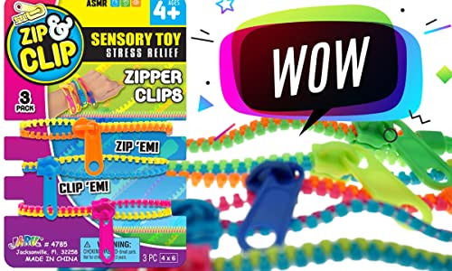 Ja-Ru Triple Fidget Zipper Bracelet Set (3 Bracelets In 1 Pack) 7.5" Neon Colors Fidget Toy For Kids Friendship Bracelet, Fidget Bracelet Hand Sensory Toys Party Favors Girls Toys. 4785-1 #TOP5