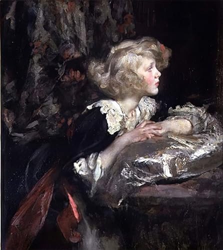 Tableau toile portrait pour habiller un grand mur vide, peinture décorative salon Lady Manners