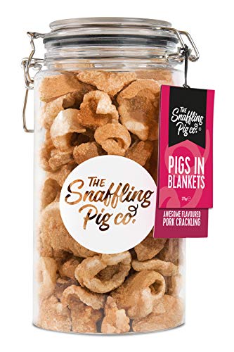 Snaffling Pig Premium Double-Cooked Pork Crackling 275g Gifting Jar (Pigs In Blankets)