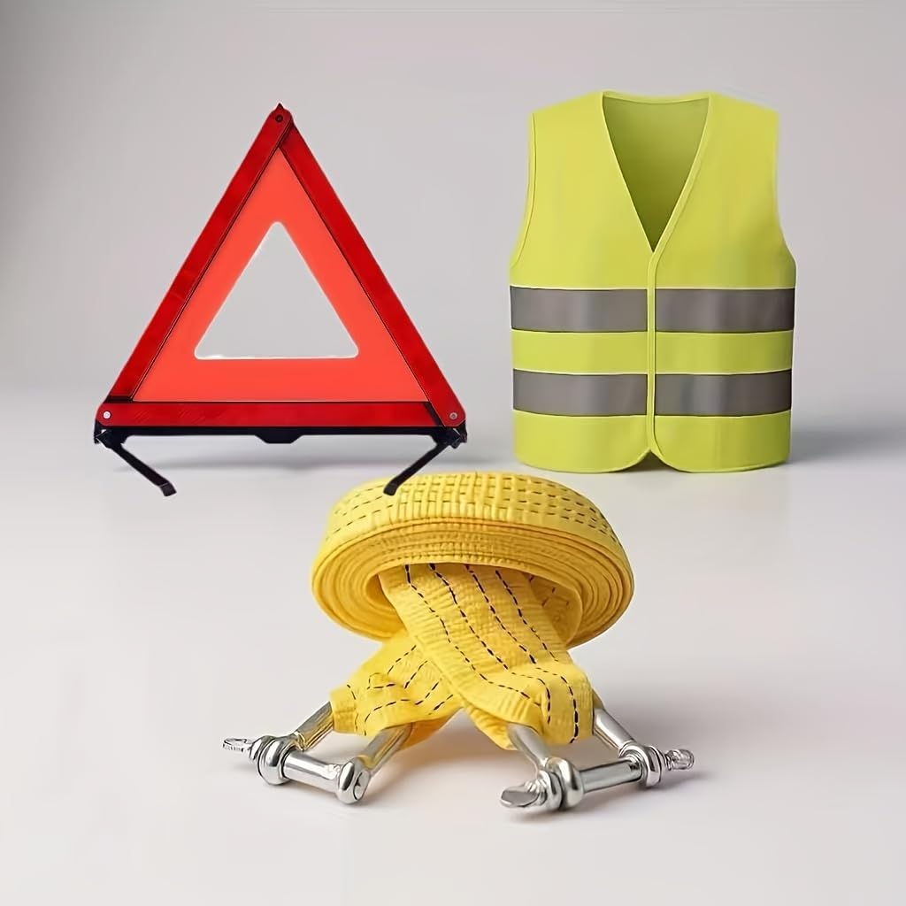 Car Emergency Set Tripod Trailer Rope Vest