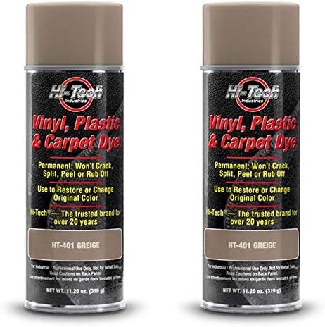 HI-TECH Vinyl, Plastic, Carpet Dye | Leather, Upholstery, Fabric Paint, Greige (2 Pack)