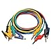MWAY 4mm 5PC Colorful Silicone Banana Plug to Crocodile Alligator Clip Test Probe Lead Wire Cable Multimeter Probe Test Lead 1M