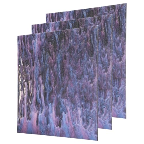 Image of MECCANIXITY 3 Pcs Glitter Pearl Acrylic Sheet,12 inch x 12 inch x 1 /8 inch Pearlescent Cast Pmma Plastic Sheets Extruded Translucent Blanks for DIY Art Crafting Laser Cutting & Engraving,Purple Black