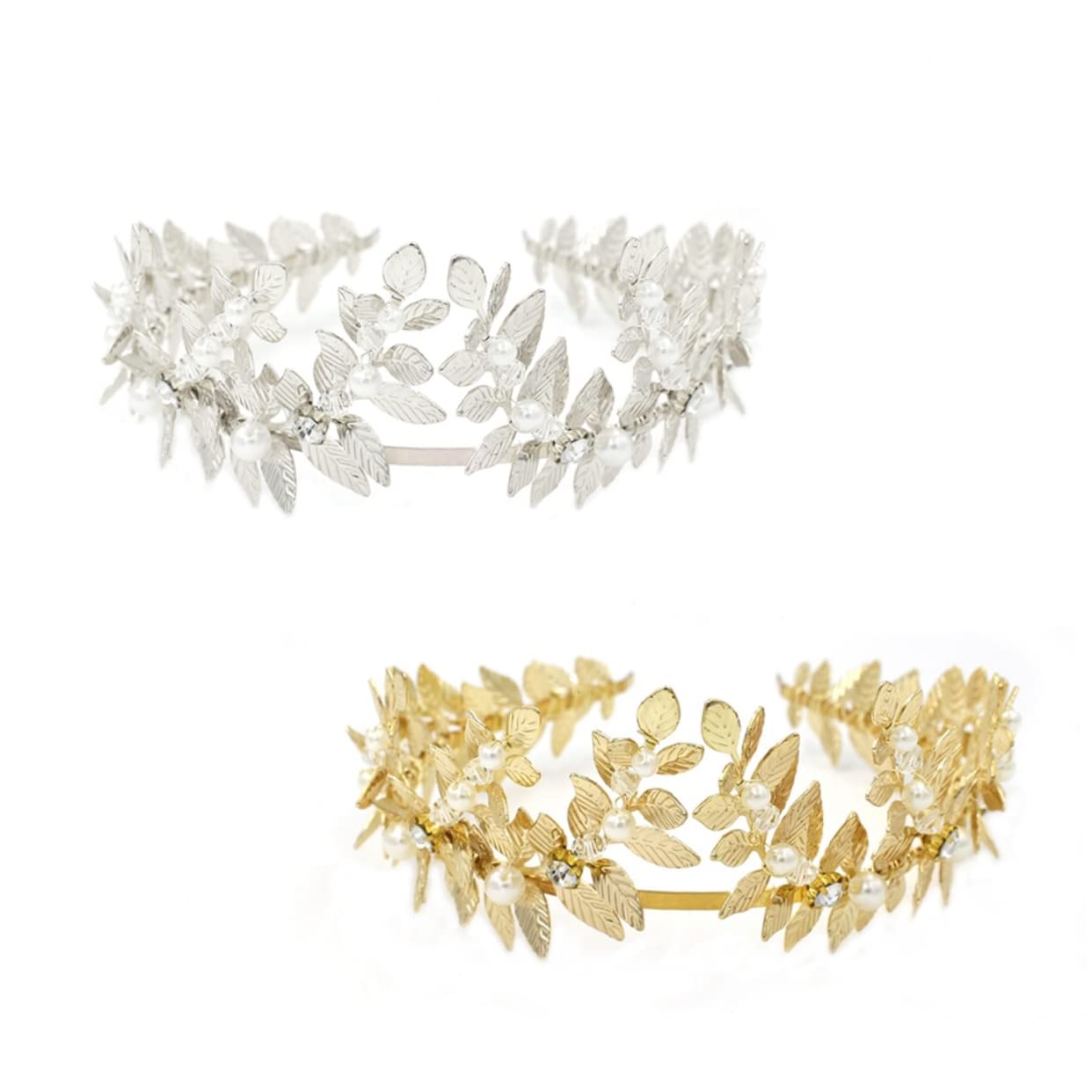 3 pz Fasce per Capelli da Donna Fascia per Capelli con Strass per Donna Fasce per Capelli con Perle Copricapo per Donna Copricapo in Oro Dea Fascia per Capelli Fai da Te