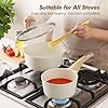 SENSARTE Ceramic Nonstick Sauce Pan with Lid, 1.5 Quart Small Saucepan, White Cooking Pot with Stay Cool Handle, Non toxic Kitchen Sauce Pot, Non stick Saucier Pan, Induction Pot, PFOA PTFE PFAS Free #3