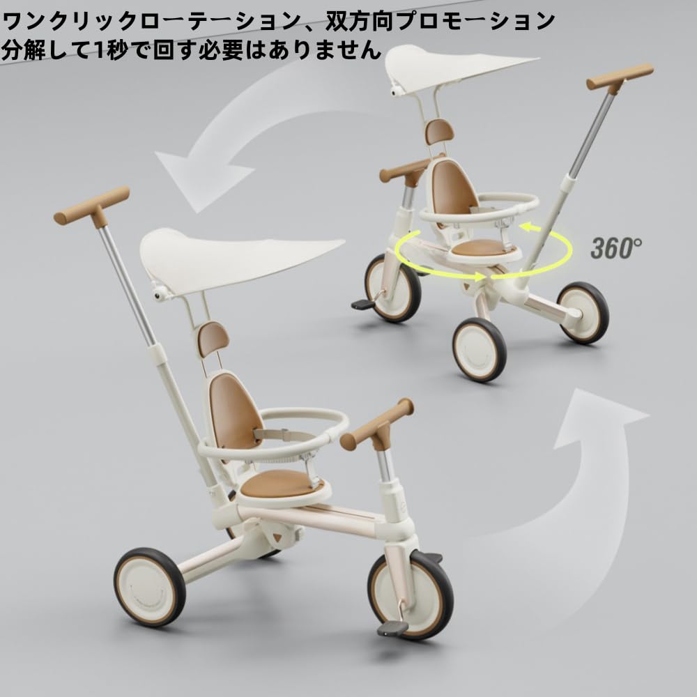 Amazon.co.jp: foke子供用三輪車 ベビーカー バイク 三輪車のりもの