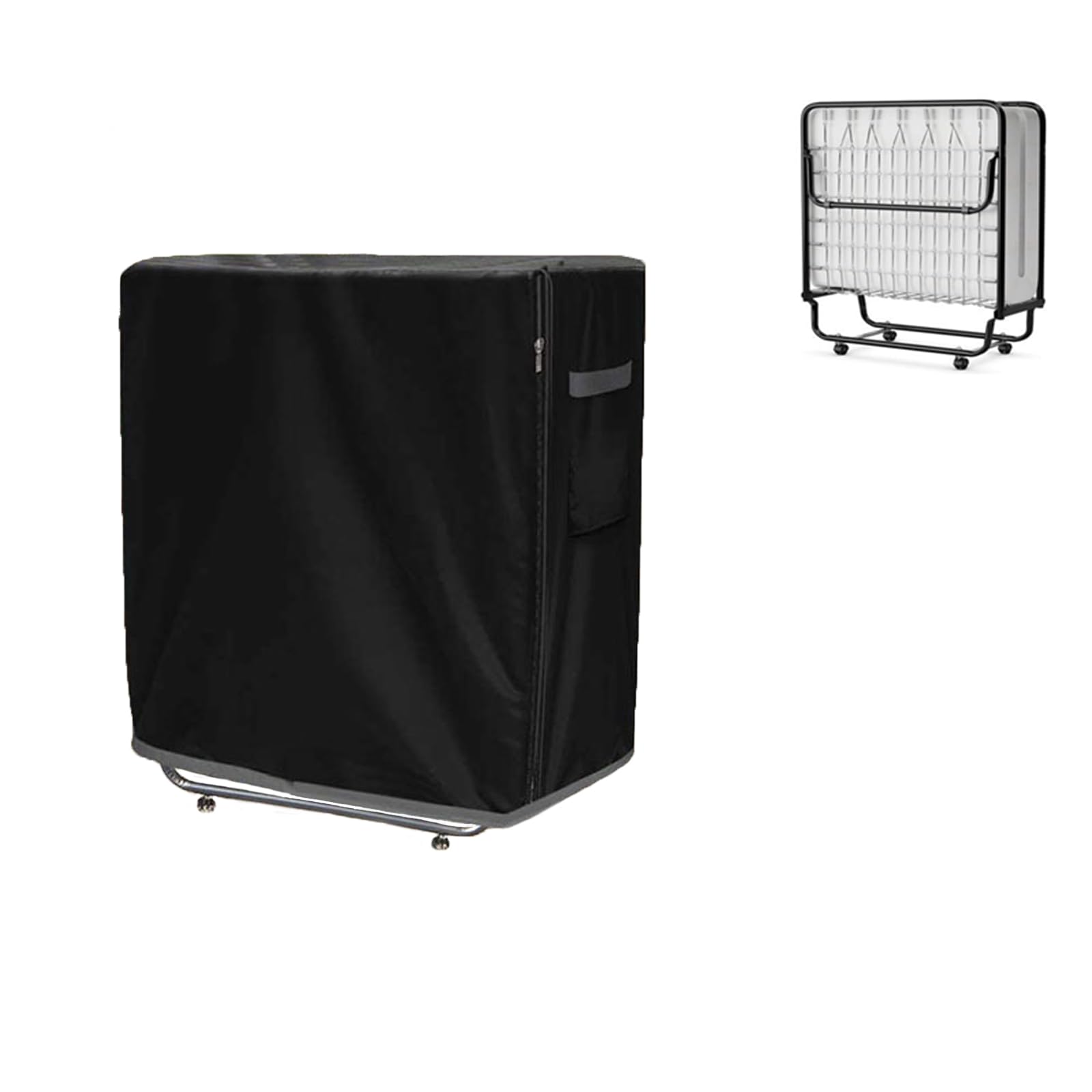 SEHXIM Folding Bed Storage Cover, Rollaway Bed Cover, Foldaway Bed Protector, Cover for Rollaway Bed Twin Size, Black Storage Cover for Folding Cot Bed and Fold Up Bed, Adjustable Drawstring (33 Inch)