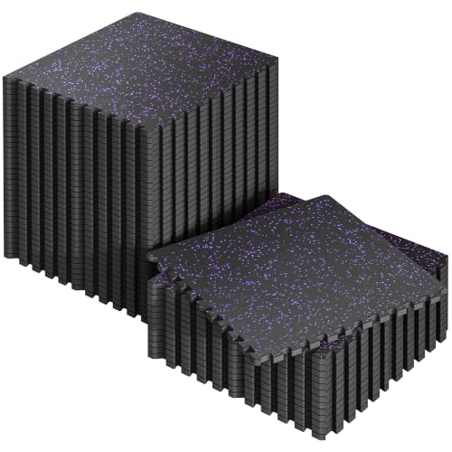 Image of SUPERJARE 0.56'' Thick 192 Sq Ft Rubber Top Gym Flooring for Home Gym